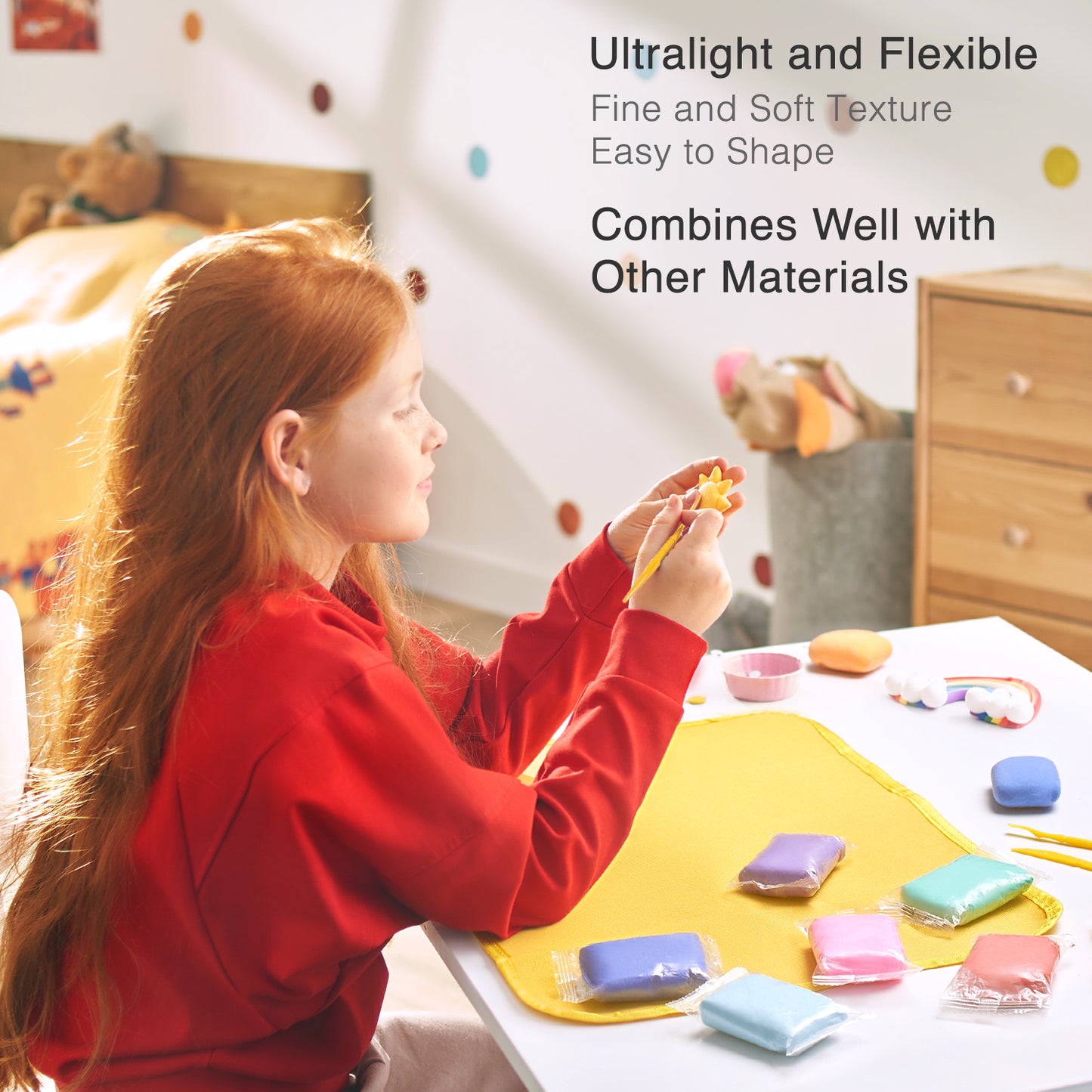 Air Dry Clay Kit - 70 Colors, Soft & Ultra Light, Modeling Clay for Kids with Tools and Tutorials