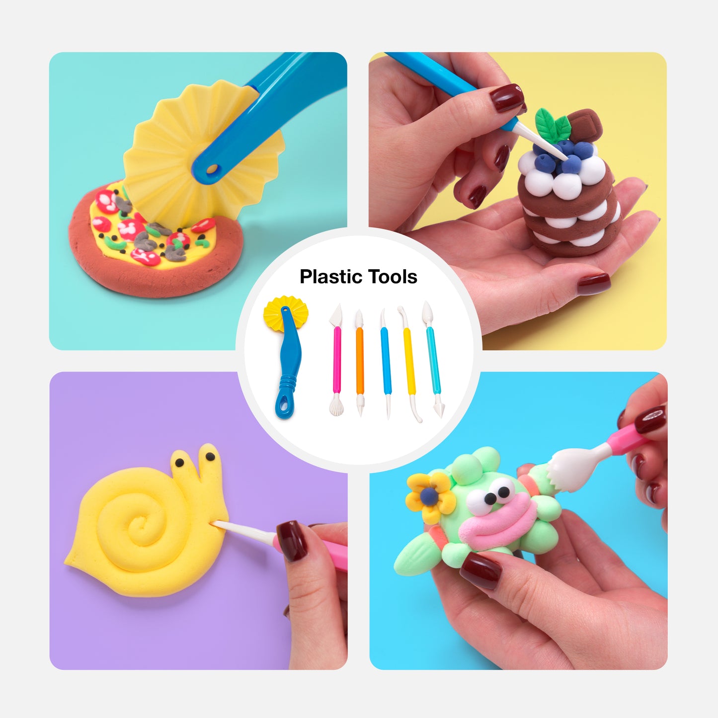 Air Dry Clay Tools Kit, 20 Pcs – Includes Ball Stylus, Rubber Pens, Rolling Pin, Plastic Scrapers, and Modeling Tools