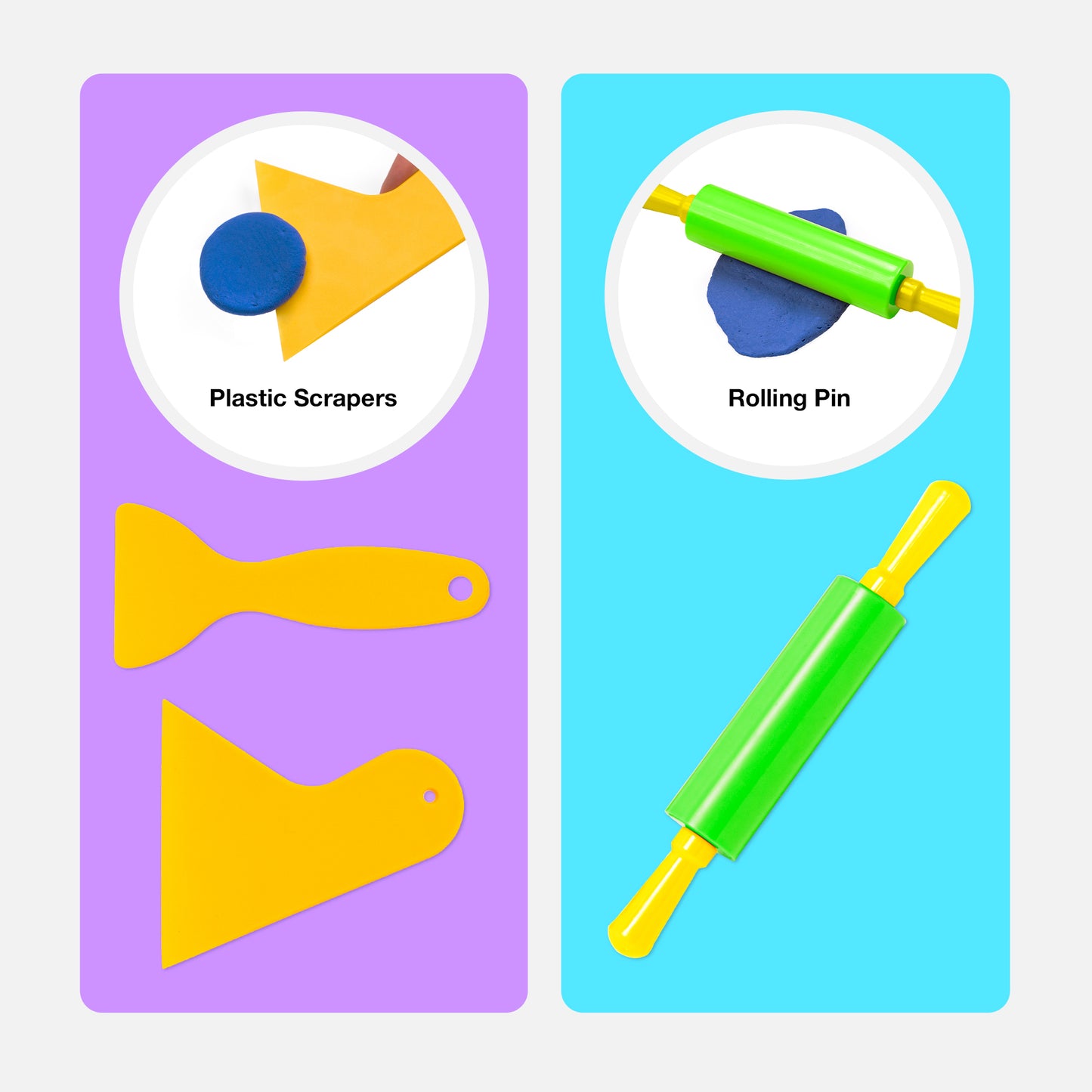 Air Dry Clay Tools Kit, 20 Pcs – Includes Ball Stylus, Rubber Pens, Rolling Pin, Plastic Scrapers, and Modeling Tools